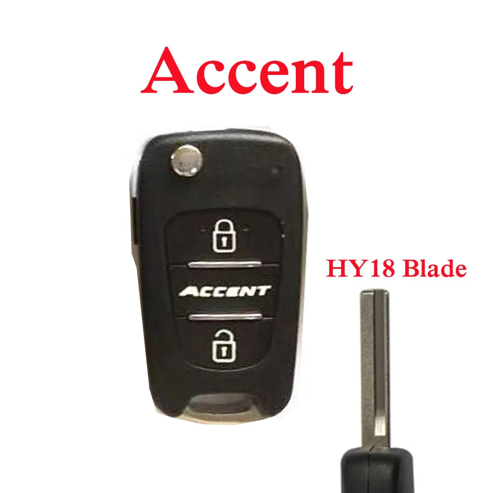 accent Чехол OkeyTech для автомобильного ключа, чехол для Kia Rio 3 K2 K5 Ceed Cerato Sportage, 3 кнопки, откидной, раскладной, без выреза, пустой Клинок для hyundai - Цвет: accent