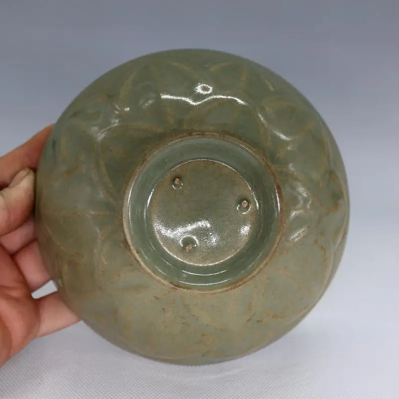 

Фарфоровая чаша под старину династии SongDynasty, чаша из зеленой глазури, ручная роспись, украшение, коллекция и украшение, бесплатная доставка