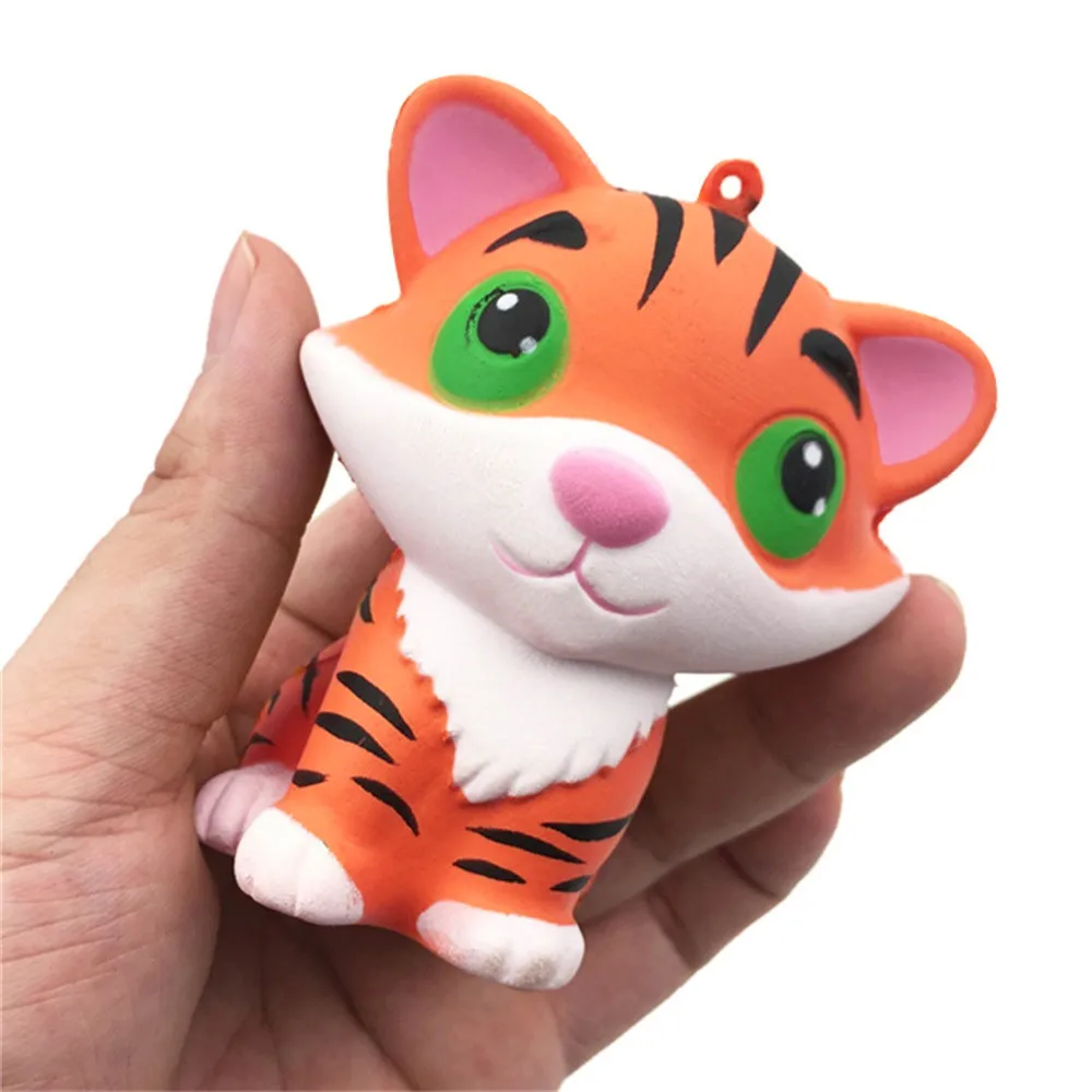 Мягкие и милые Squishies CuteTiger для сжимания медленно распрямляющаяся крем