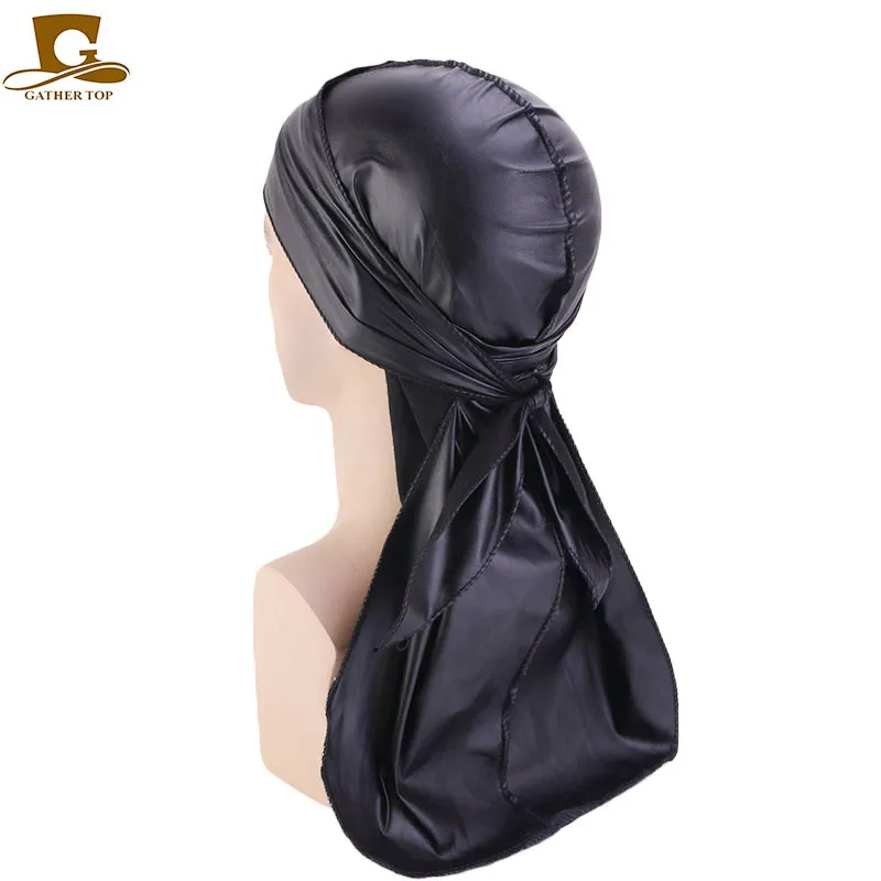 Новый Для мужчин кожаные Durags банданы DuRag головная повязка в виде чалмы волны