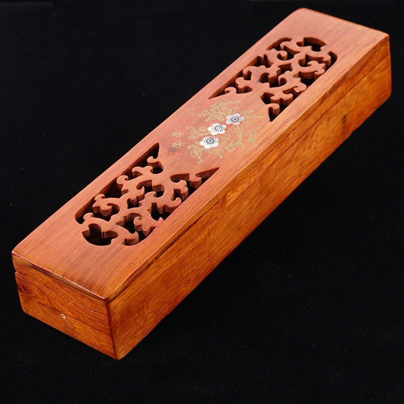 

Carved Wood Rosewood Incense Burner Box Wooden Incense Burner Censer Wooden Stick Incense Holder Joss Stick Box Home Decor A