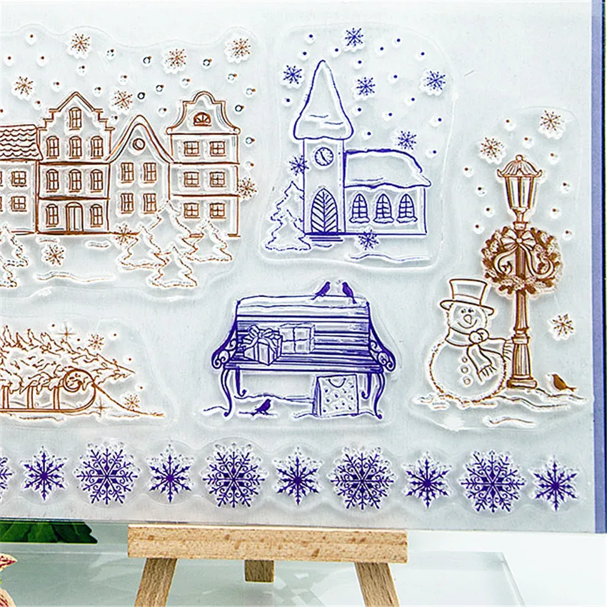PANFELOU Snow castle Transparent Clear Silicone Stamp/Seal DIY scrapbooking/photo album Decorative clear stamp sheets | Дом и сад