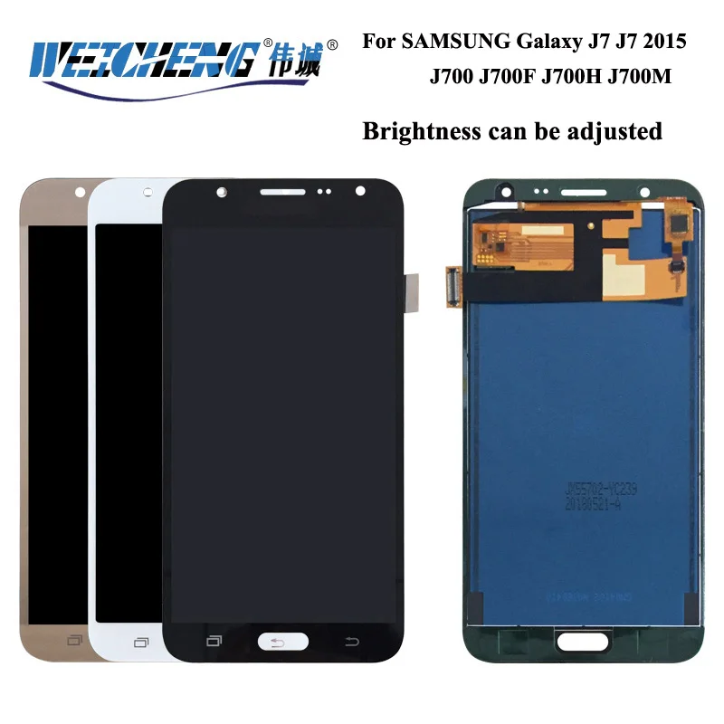 Яркость WEICHENG может быть скорректирована для SAMSUNG Galaxy J7 2015 LCD J700 ЖК-дисплей + сборка