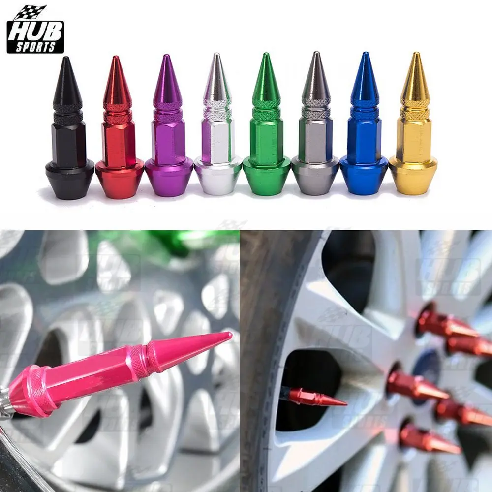 10SET Aluminium Alloy Spike Shape Car Tire Valves Accessories Valve Stem Cap HU QMZ950 10T|aluminum spikes|cap capcap stem |