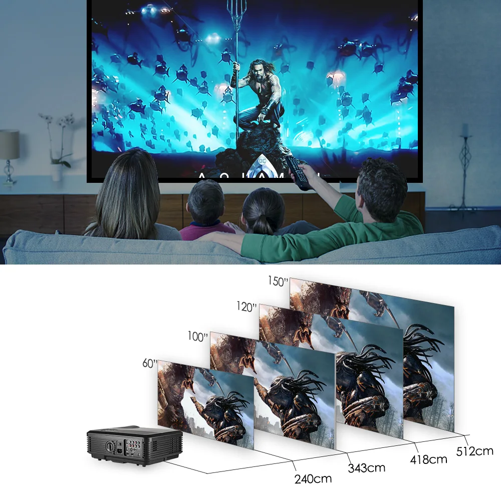 Умный светодиодный ЖК проектор для android устройств wifi Bluetooth домашний кинотеатр Beamer