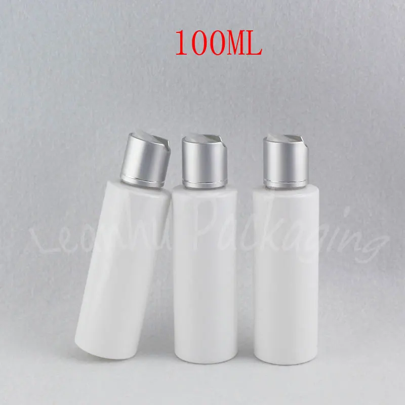 100ML White Empty Plastic Bottle , 100CC Cosmetic Water / Lotion Packaging Bottle , Makeup Sub-bottling ( 50 PC/Lot )