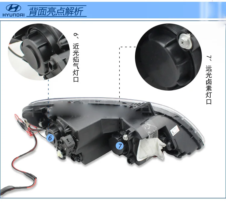 HID 2011 ~ 2013/2013 2016 Стайлинг автомобиля фары для HUNDAI Elantra Solaris accent Genesis i10 i20 santa fe lantraElantra