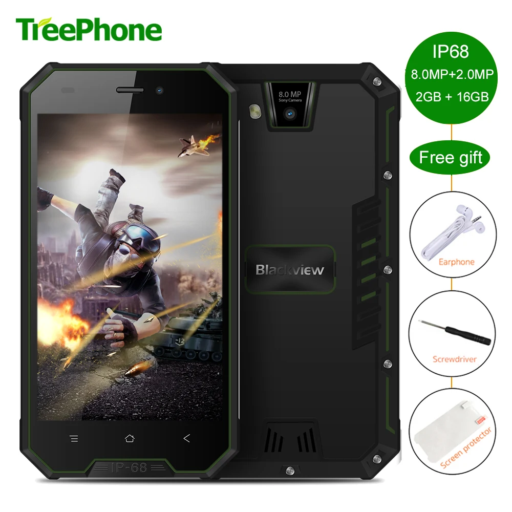Blackview BV4000 Pro Android 7 0 4 ядра водонепроницаемый смартфон с IP68 &quotHD ГБ 2 + 16 мобильный
