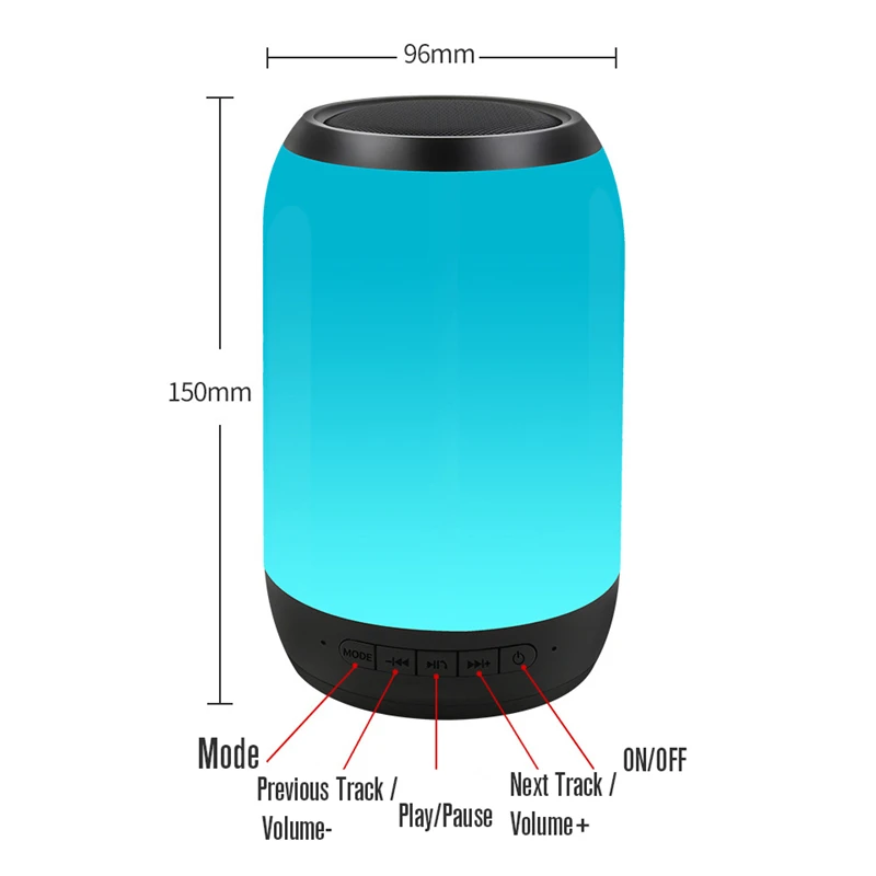 NBY 2260 Bluetooth динамик FM радио беспроводной портативный цветной светильник сабвуфер