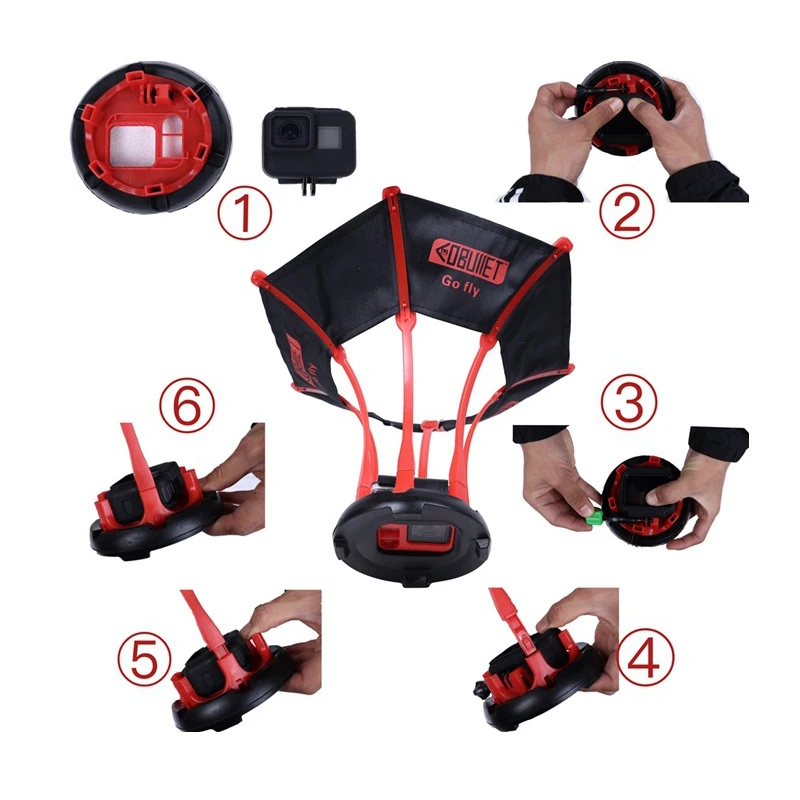 Parabolic airdrop device Parachute Air Flight photography For GoPro Hero 7 6 5 4 Camera Frame Aerial View Accessories | Электроника