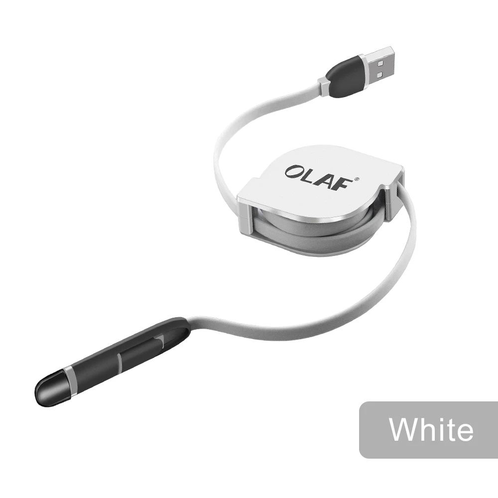White Cable 2 в 1 микро USB Выдвижной кабель для iPhone X XS портативный зарядный кабель для samsung huawei Xiaomi Мобильный телефон зарядное устройство кабель - Цвет: White Cable
