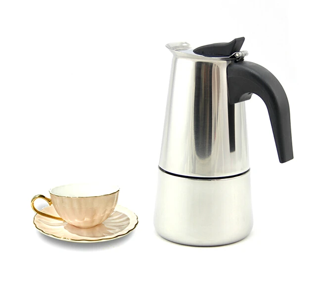 Портативный Нержавеющая сталь moka латте эспрессо Кофе горшок Кофеварка плитой