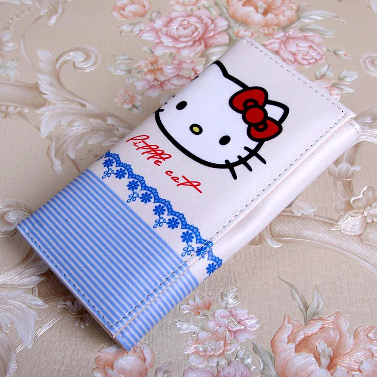Новинка, милый Длинный кошелек из искусственной кожи с рисунком hello kitty для девушек и студентов, для отдыха, Дамский кошелек для монет, подарок на день рождения, держатель для карт, клатч