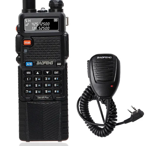 Baofeng DM-5R PLUS DMR Tier 1& 2 3800 мАч батарея Радио рация Цифровой ретранслятор совместимый с Motorola Baofeng DM-9HX - Цвет: add speaker mic