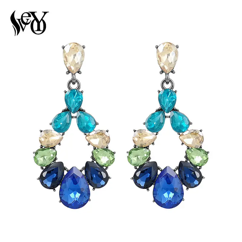 Женские серьги подвески Кристалл VEYO модные из цинкового сплава|crystal earrings