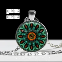 us movie thelma louise steampunk handmade green mandala necklace 1pcslot bronze or steel glass pendant chain jewelry