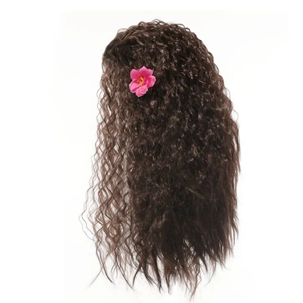 Moana Wig Летнее маскарадное платье для девочек «Моана»; Детские костюмы; нарядная одежда для маленьких девочек; пляжное платье для праздника; аксессуары «Моана» - Цвет: Moana Wig