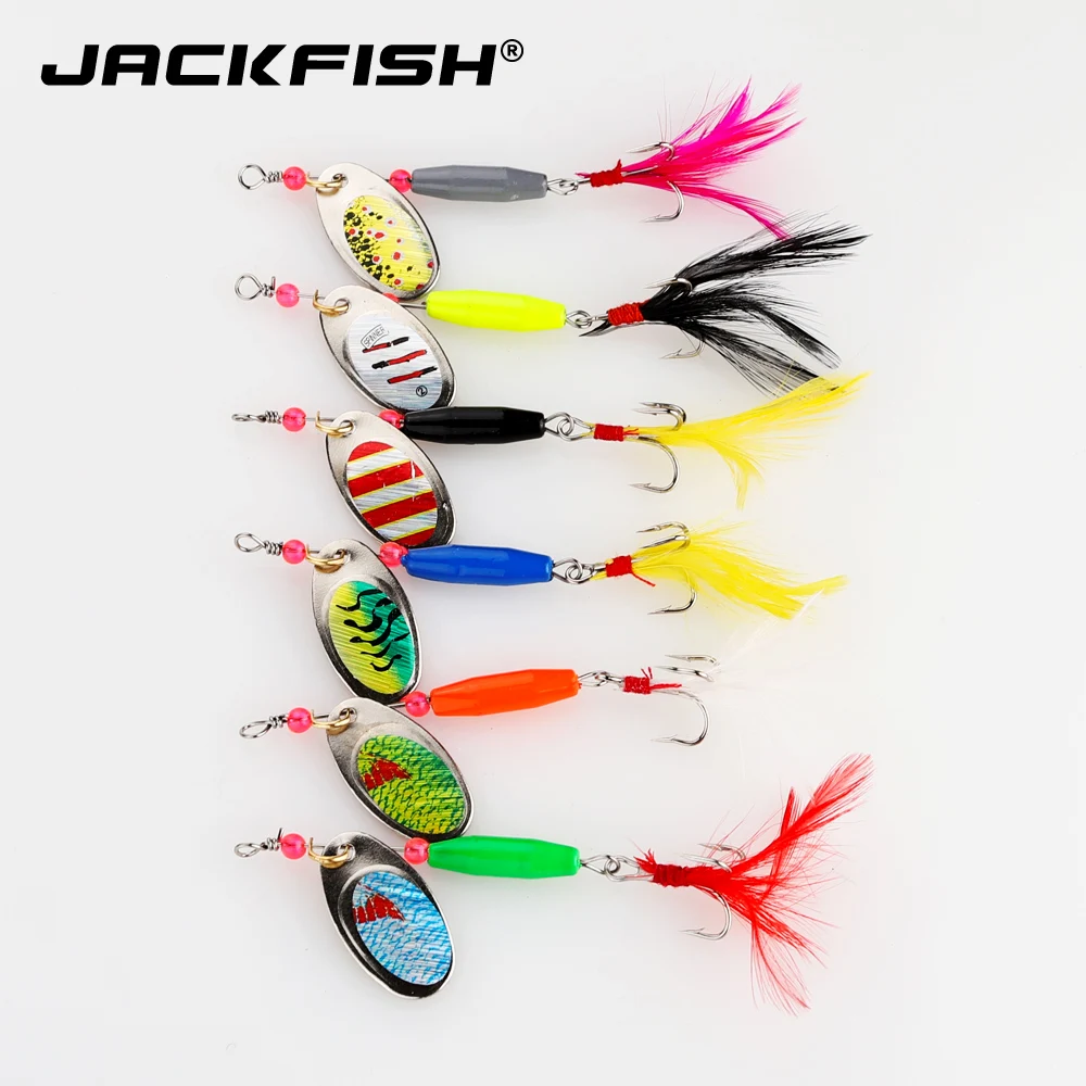 JACKFISH 6 шт./лот приманка в виде ложки блесна 7 2 г металлические жесткие приманки с