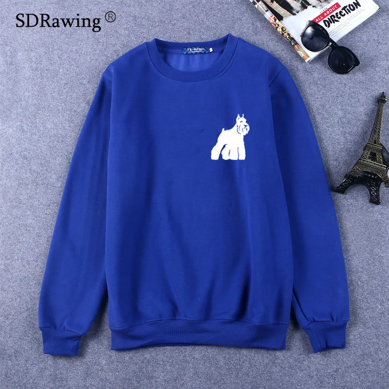 Funny cute Schnauzer print Sweatshirts for women dog lovers girlfriend Graphic casual Female Tops drop ship Женская одежда