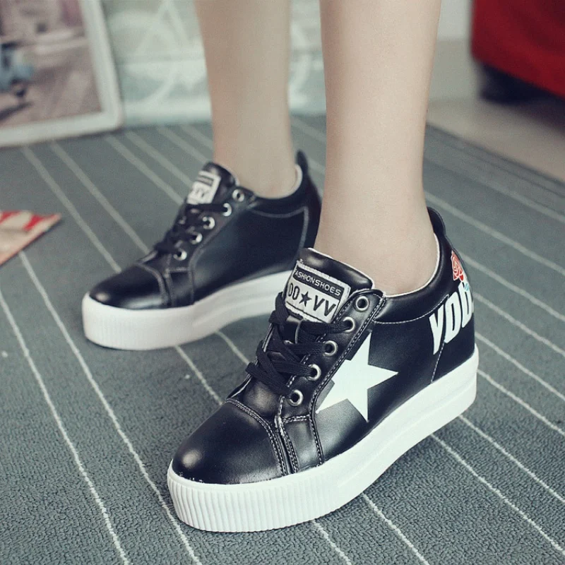 2018 Новый Увеличение женская обувь повседневная склон с одной обуви мода