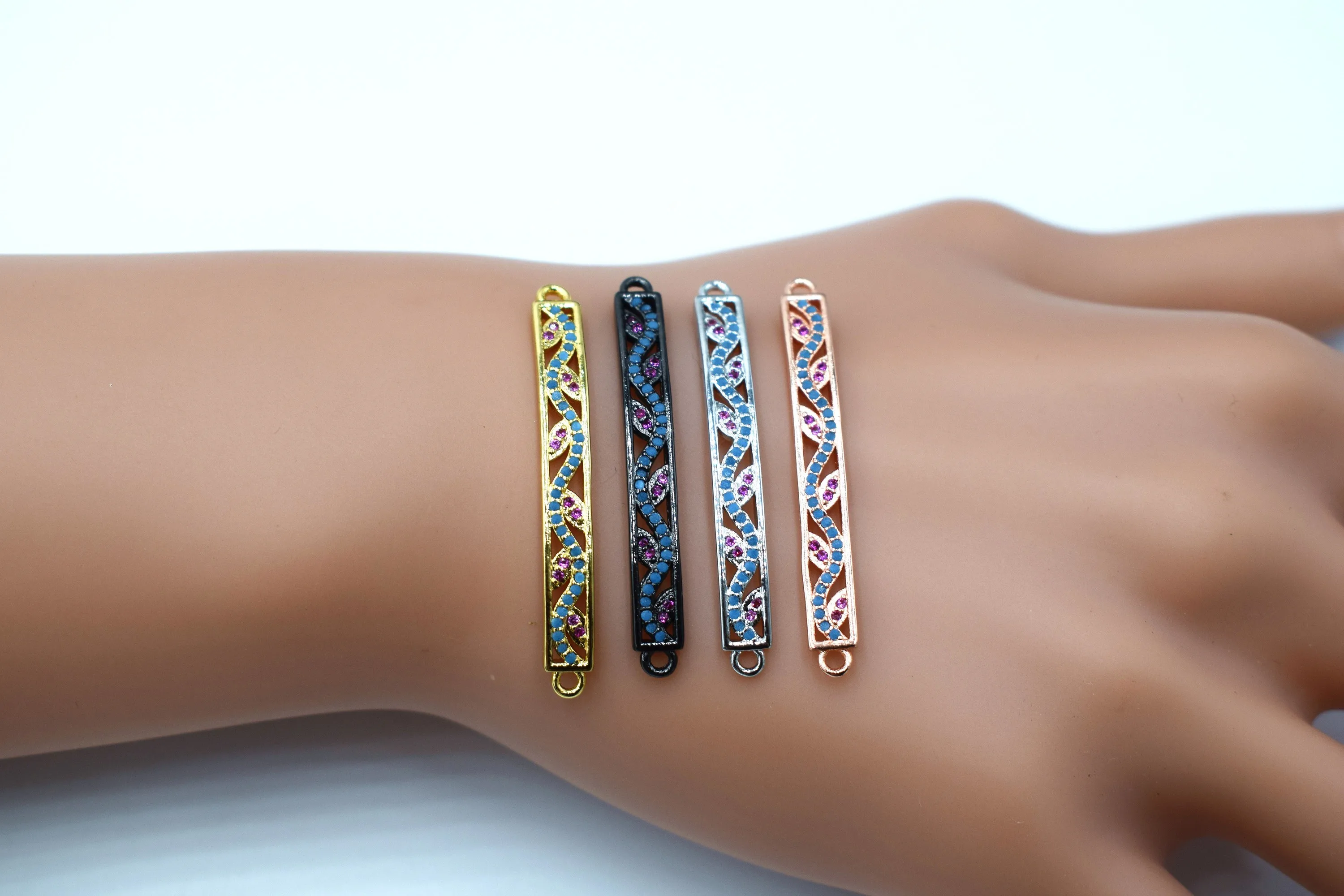 Cubic Zirconia Bracelet Pendant.Micro-inlay Zirconia.Gold Plating 24K Gold. Color Durable Jewellery Accessories | Украшения и