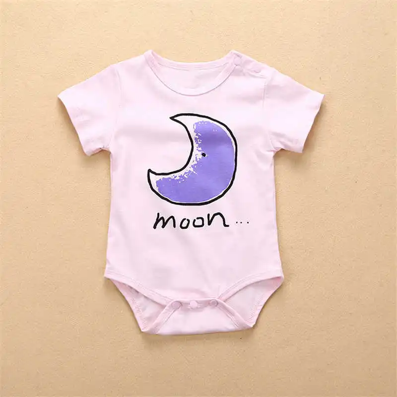 2018 одежда для маленьких мальчиков и девочек комбинезон с рисунком Луны звезды