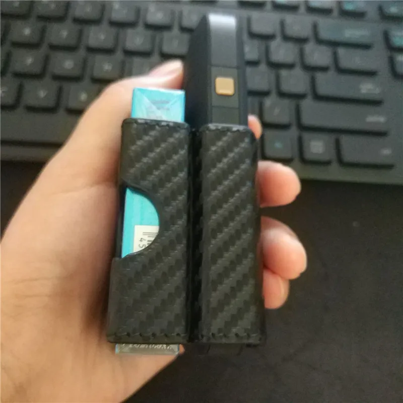Черный PU кожаный картонное волокно зажим для хранения держатель для IQOS клип для IQOS 2,4 плюс портсигар чехол