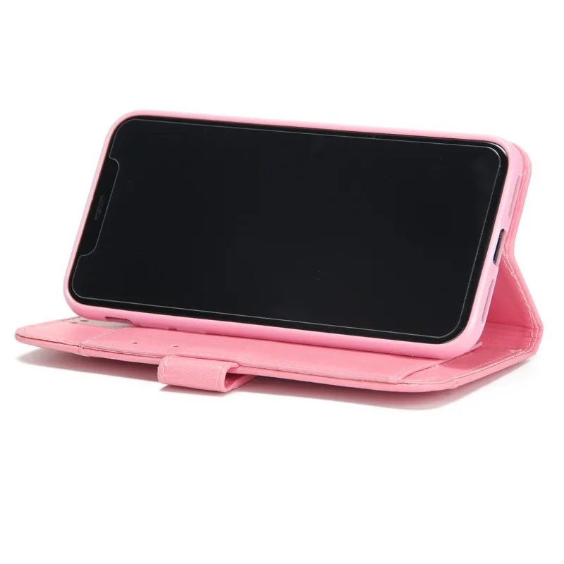 CHAOLIDA Pink Leather Mobile Case for IPhone X 6 6s 7 8 PLUS Card Pocket Small Money Snap PU Phone Holder Girl Wrist Strap |
