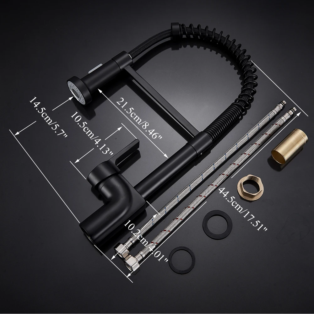 Uythner черный/матовый кухонный кран смеситель для горячей и холодной воды весенней