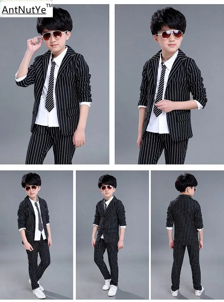 Смокинг Мальчиков Костюмы для Свадеб Куртки + Брюки Костюм Терно Детская Одежда