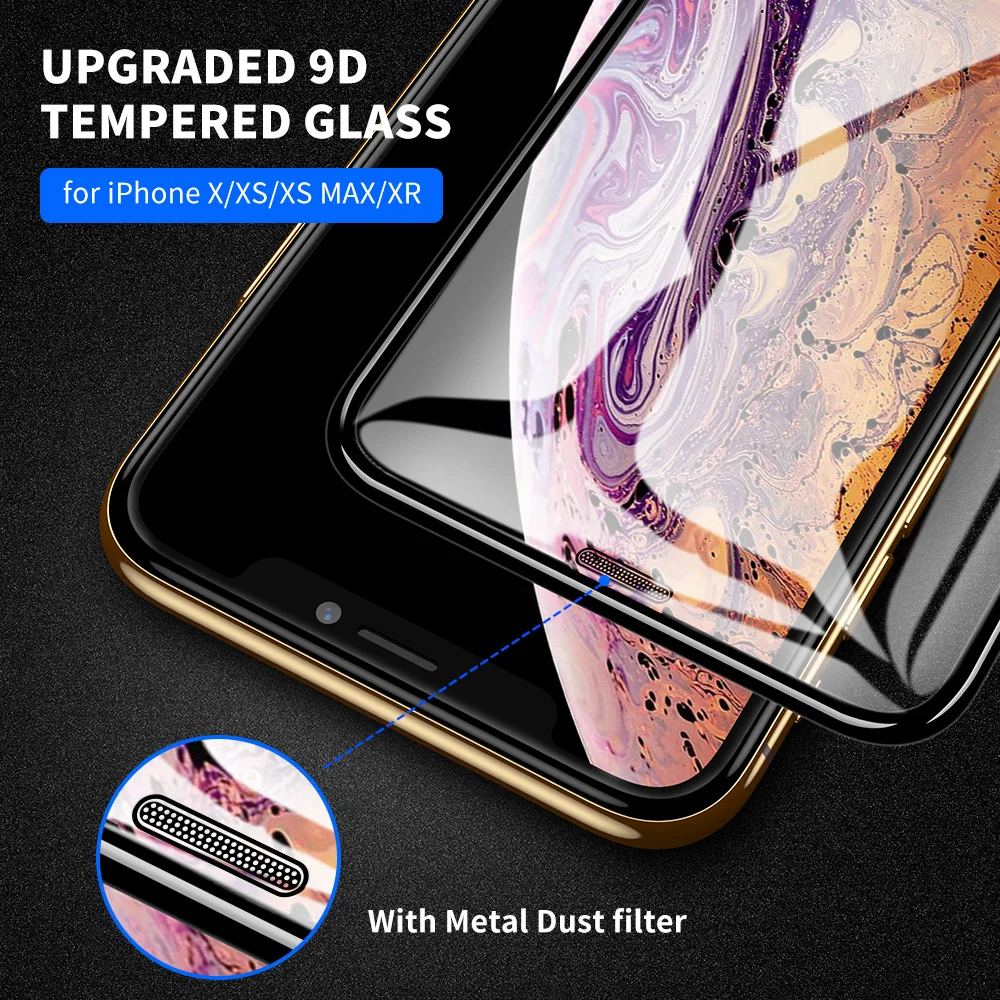 Закаленное стекло NORTHFIRE 9D с закругленными краями для iphone XS XR MAX X защита экрана