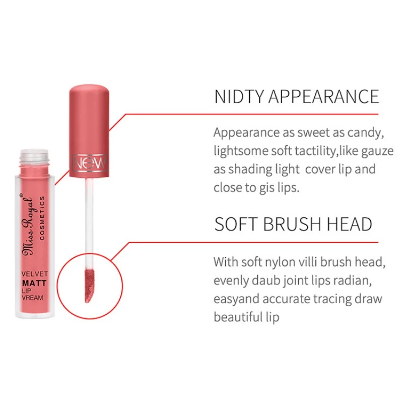 Velvet Lipstick Liquid Matte Makeup Waterproof Long Lasting Matt Lip Gloss Pigment Beauty Charming Lips P1 | Красота и здоровье
