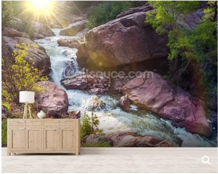 Custom photo wallpaper Beautiful Mountain River natural landscape mural for living room bedroom sofa background | Обустройство дома