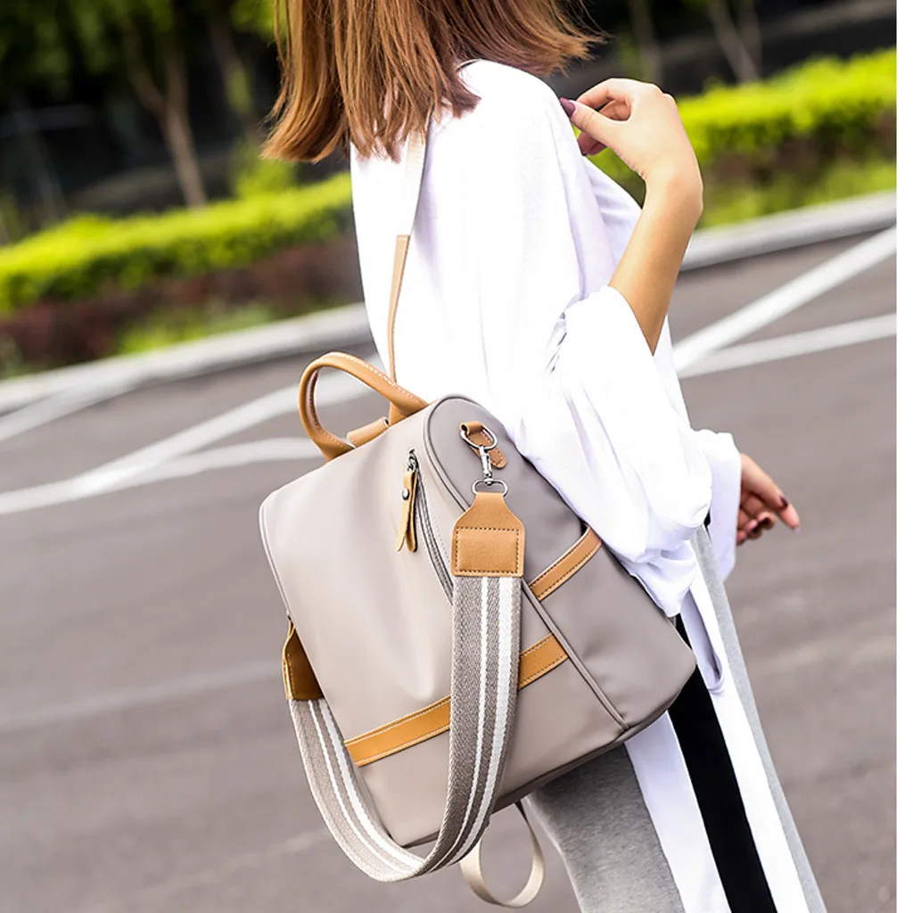 2019 Новый Модный женский Многофункциональный нейлоновый однотонный рюкзак на