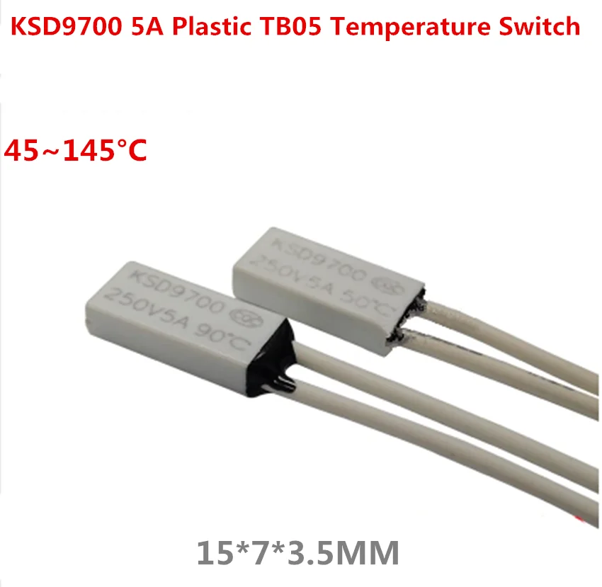 KSD9700 5A пластиковый TB05 температурный переключатель тепловой контроль нормально закрытый 50/55/60/65/70/75/80/85/90 ~ 145 Цельсия