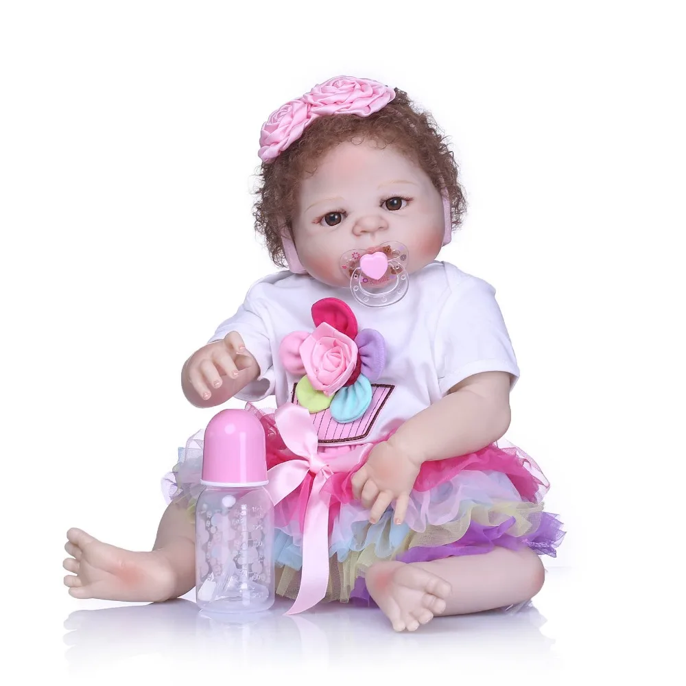 NPK 55 см куклы Reborn Bebe силиконовая кукла Baby Girl новые игрушки для волос Bonecas подарок