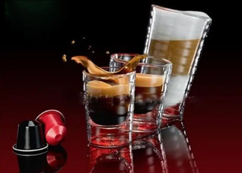 2pics/lot 350ml coffee cup espresso SA double wall glass with thread shape | Дом и сад
