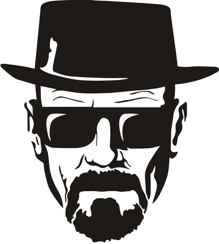 1 шт., Виниловая наклейка Heisenberg с надписью «Breaking Bad» для ноутбука, окна автомобиля, мото винило, Паредес, черная наклейка на стену