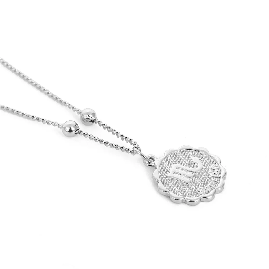 Scorpio Silver IngeSight. Z, винтажное, персонализированное, 12 созвездий, резная монета, ожерелье, массивная медная подвеска "Лев", ожерелье, Женские Ювелирные изделия - Окраска металла: Scorpio Silver