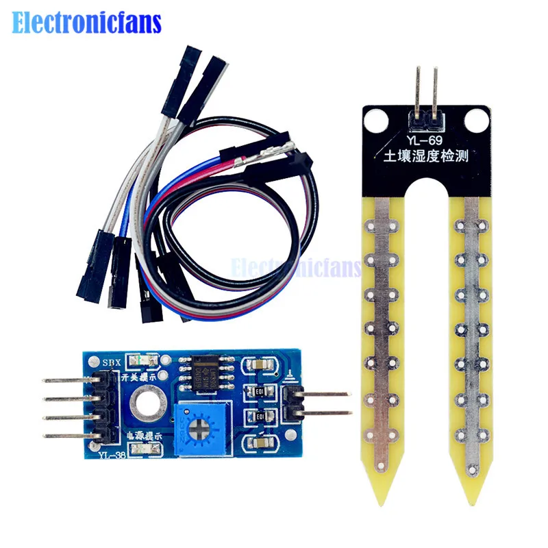

2set Soil Hygrometer Humidity Detection Module Moisture Water Sensor Soil Moisture For Arduino 3.3V-5V DIY Soil Hygrometer