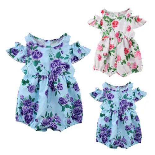 2018 Новый Детский комбинезон с цветочным рисунком для девочек милый детский