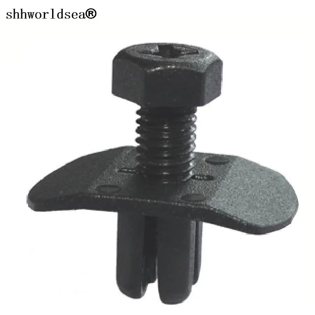 shhworldsea 100pcs car clip and fastener push type retainer fits into 7mm hole for nissan 63844-D0100 isuzu 8942211500 | Автомобили и