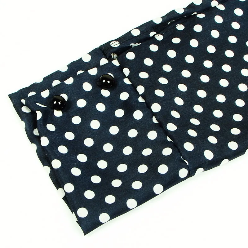 Шифоновая Блузка в горошек с круглым вырезом и длинным рукавом|chiffon shirt|blouse polka