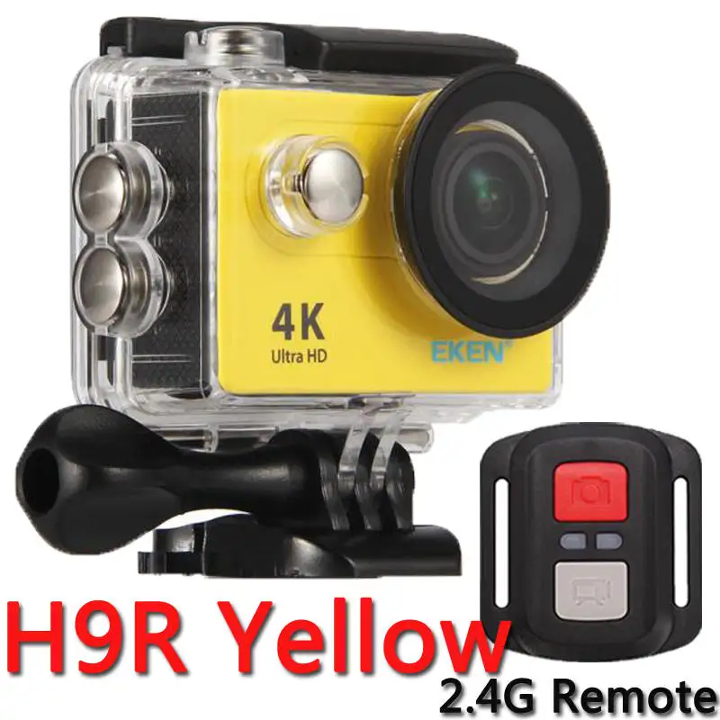 Экшн-камера eken H9R H9 Ultra HD 4 K, Спортивная видеокамера с дистанционным управлением, Wi-Fi, мини-камера на шлем go extreme pro, 2,0 дюймов, 170D для радиоуправляемого дрона - Цвет: H9R Yellow