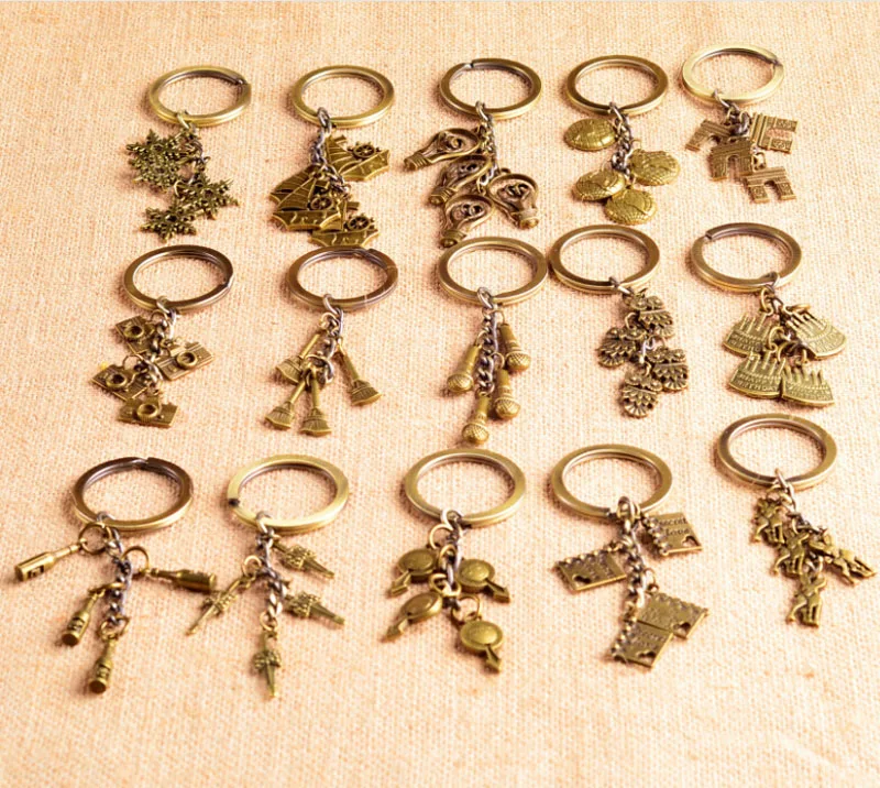 Брелок с милым кольцом для ключей камеры женщин Ретро брелок подвеской в виде