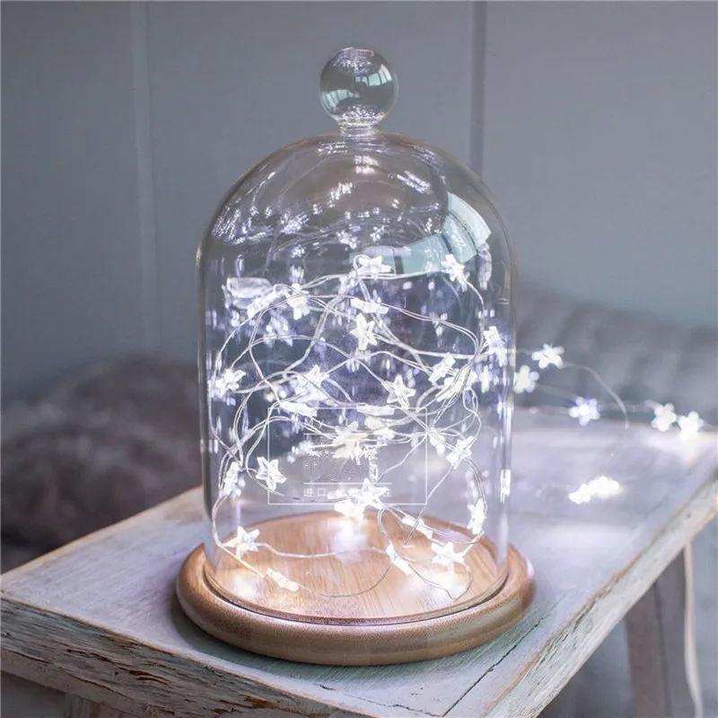 2PCS 3M 30 LED The stars Copper Wire String Fairy Lights Button Battery for Holiday night Party Wedding Christmas wreath DIY | Лампы и