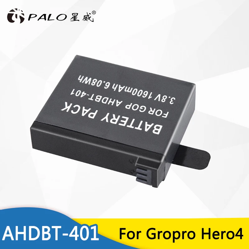 

1Pcs Go Pro 4 battery 3.8V GoPro Hero 4 Batteries AHDBT-401 Go Pro Hero4 bateria AHDBT401 For GoPro Hero 4 action Camera battery