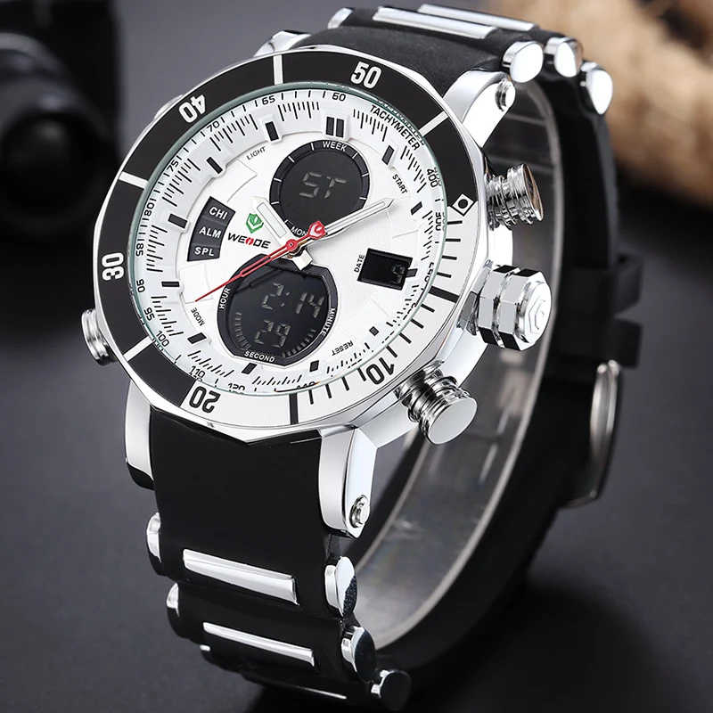Часы наручные WEIDE мужские цифровые аналоговые роскошные спортивные армейские