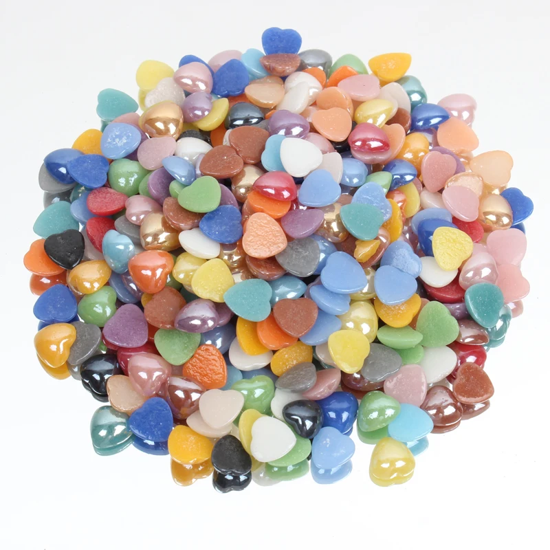 Разноцветные керамические шарики с полусердечком и жемчугом 6x6 мм 12x12 4 размера