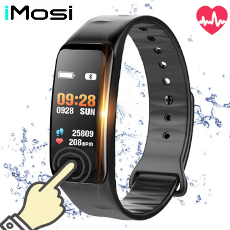 

Imosi Smart bracelet C1s Color screen Waterproof wristband heart rate monitor Blood pressure measurement Fitness tracker band